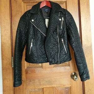 American Eagle faux leather cropped jacket